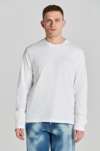 TRIČKO GANT REG EMBOSSED LS TSHIRT WHITE