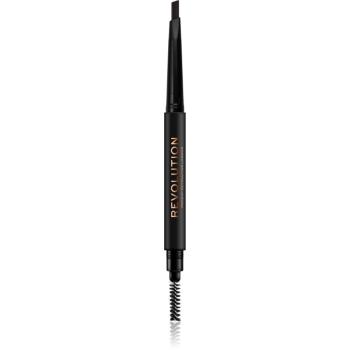 Makeup Revolution Duo Brow Definer precíz szemöldökceruza árnyalat Dark Brown 0,25 g