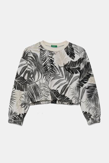 Detská bavlnená mikina United Colors of Benetton čierna farba, vzorovaná, 35UJC10OB