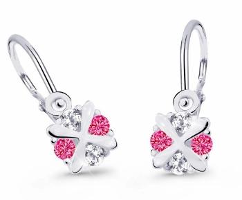Cutie Jewellery Dětské náušnice z bílého zlata C2153-10-X-2 fuchsiová