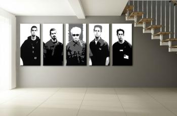 Ručně malovaný POP Art LINKIN PARK 5 dílný 200x80cm