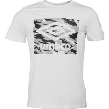 Umbro CAMO BOX LOGO GRAPHIC TEE Pánské triko, bílá, velikost