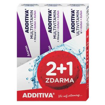 ADDITIVA súprava multivitamín 2+1 ananás šumivé tablety 3 x 20 ks