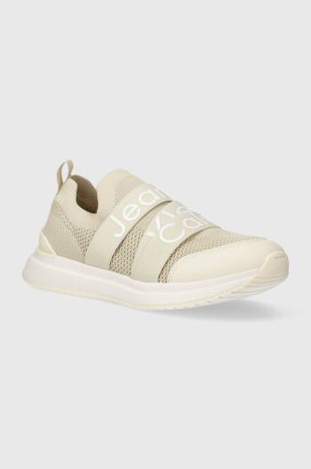 Dětské sneakers boty Calvin Klein Jeans béžová barva