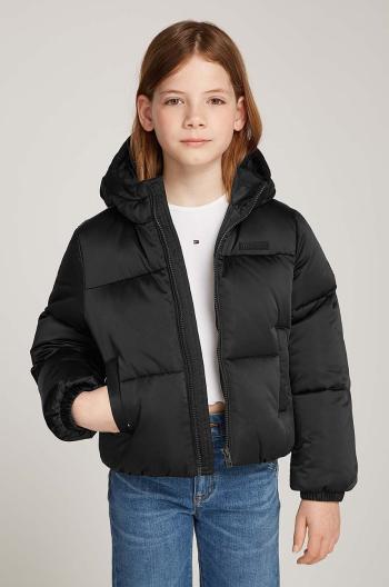 Dětská bunda Tommy Hilfiger černá barva, KG0KG08050