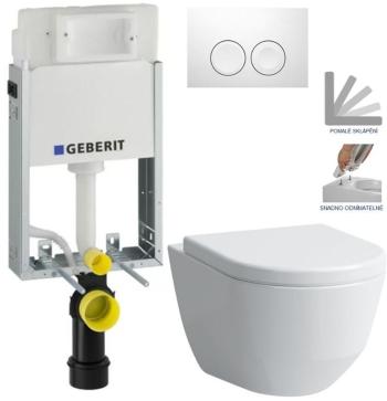 Geberit KOMBIFIX Basic tlačítko DELTA 21 Bílé WC LAUFEN PRO + SEDÁTKO 110.100.00.1 21BI LP3