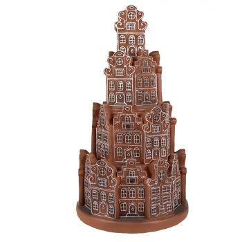 Svítící perníková věž z chaloupek Gingerbread House - Ø 18 * 33 cm/ 3*AAA 6PR4343