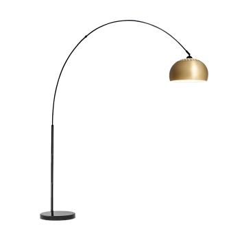 Blumfeldt Amara, oblouková lampa, pozlacené stínidlo, mramorový podstavec, E27, síťový kabel: 2 m, zlatá