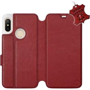 Flip pouzdro na mobil Xiaomi Mi A2 Lite - Tmavě červené - kožené -   Dark Red Leather (5903226518586)