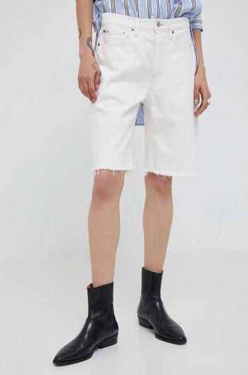 Bavlněné šortky Polo Ralph Lauren bílá barva, hladké, high waist