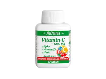 MedPharma Vitamin C 1200 mg + šípky, vitamin D, zinek - 67 tablet 1 kus: 1x67 tbl.