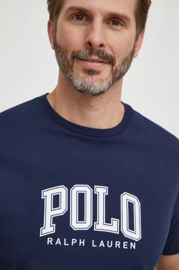 Bavlněné tričko Polo Ralph Lauren tmavomodrá barva, s potiskem, 710934714