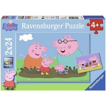 Ravensburger puzzle 090822 Prasátko Peppa: Šťastná rodina 2x24 dílků  (4005556090822)