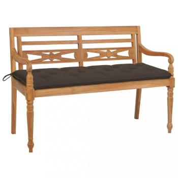 Lavice Batavia s taupe poduškou 150 cm masivní teak