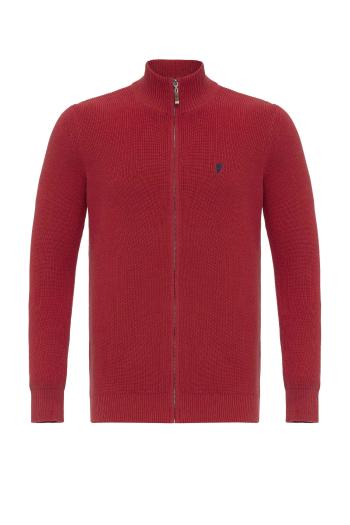 DENIM CULTURE Kardigán 'BRANDON '  piros