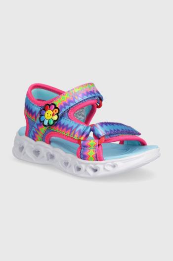 Dětské sandály Skechers HEART LIGHTS SANDALS MISS VIBRANT tyrkysová barva