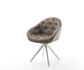 Otočná židle Gaio-Flex taupe vintage křížová podnož hranatá