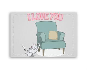 Fotoobraz 60x40 cm malý i love you miau