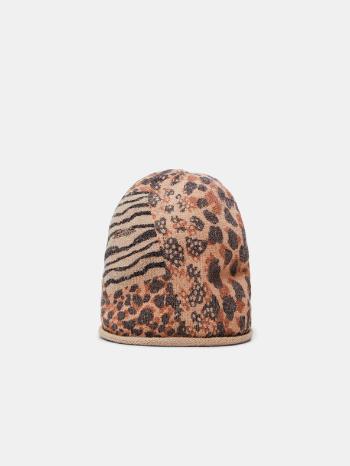 Desigual Animal Patch Gorro Čepice Hnědá