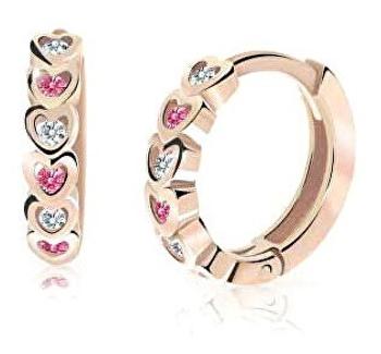 Cutie Jewellery Cercei rotunzi pentru copii din aur roz C3339-80-X-4 fucsia