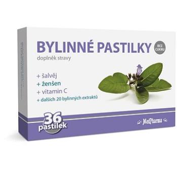 MedPharma Bylinné pastilky - šalvěj, ženšen, vitamin C - 36 ks (8594045474336)