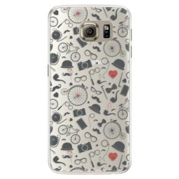 Silikonové pouzdro iSaprio - Vintage Pattern 01 - black - Samsung Galaxy S6 Edge