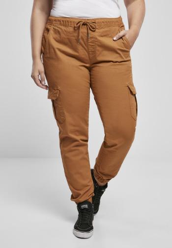 Urban Classics Ladies High Waist Cargo Jogging Pants toffee - 4XL