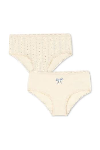 Detské nohavičky Konges Sløjd BASIC 2 PACK GIRL UNDERPANTS GOTS 2-pak béžová farba, KS102257