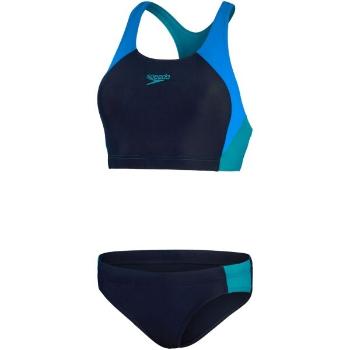 Speedo COLOURBLOCK SPLICE 2 PIECE Dámské dvoudílné plavky, tmavě modrá, velikost