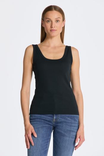 TOP GANT SLIM RIBBED TANK TOP BLACK