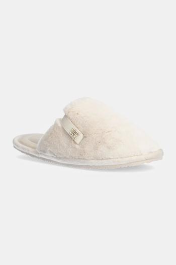 Pantofle Tommy Hilfiger TH COMFORT HOME SLIPPER béžová barva, FW0FW08138