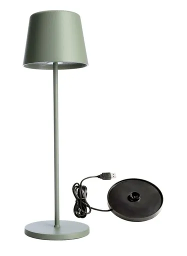 Light Impressions Deko-Light nabíjecí svítidlo - sada Canis šedozelená + nabíjecí základna 620195