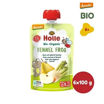 HOLLE Fennel Frog  BIO pyré hruška jablko fenykl 6× 100 g (7640161877054)