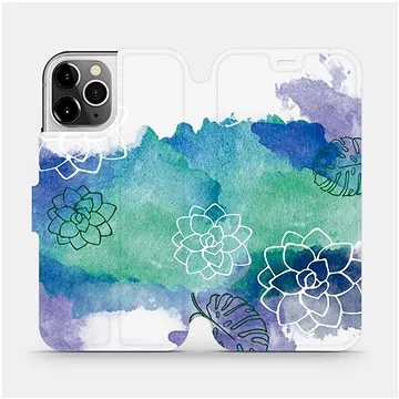 Flipové pouzdro na mobil Apple iPhone 12 Pro - MG11S Vodovkové květy (5903516376216)