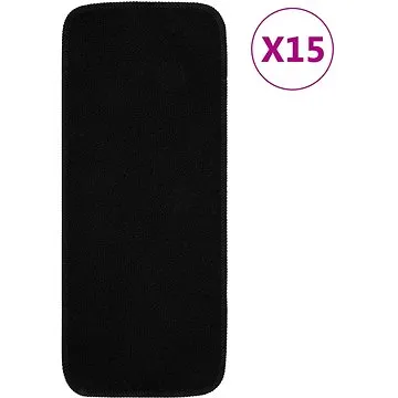 Shumee Protiskluzové nášlapy na schody 15 ks 60 × 25cm černé obdélníkové (340392)