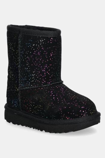 Dětské semišové sněhule UGG CLASSIC II SHIMMER SKY černá barva, 1157708T