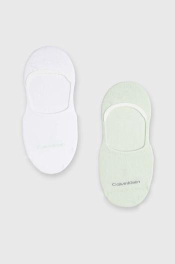 Ponožky Calvin Klein 2-pack dámské, zelená barva, 701218771