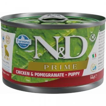 Konzerva N&D Prime Dog Puppy Mini Chicken&Pomegranate 140g