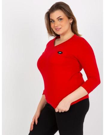 Dámská halenka s výstřihem plus size KRESA červená  