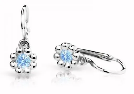 Cutie Jewellery Dětské náušnice z bílého zlata C2030-10-X-2 světle modrá