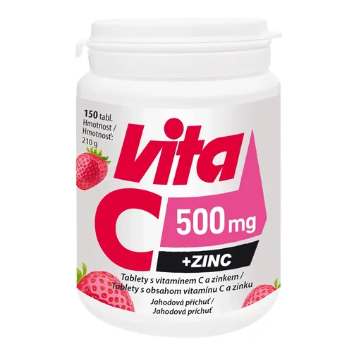 Vitabalans Vita-C 500 mg + Zinc 150 žvýkacích tablet
