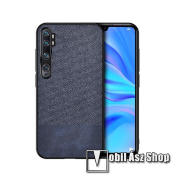 Műanyag védőtok / hátlap - SÖTÉTKÉK - szilikon keret, szövettel bevont hátlap - Xiaomi Mi Note 10 / Xiaomi Mi Note 10 Pro / Xiaomi Mi CC9 Pro