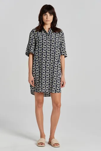 ŠATY GANT REL G PATTERN SS TUNIC EVENING BLUE