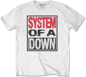 System of a Down Tričko Triple Stack Box Unisex White 2XL