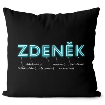 Polštář Mužská jména – NEON (Velikost: 55 x 55 cm, Jméno: Zdeněk)