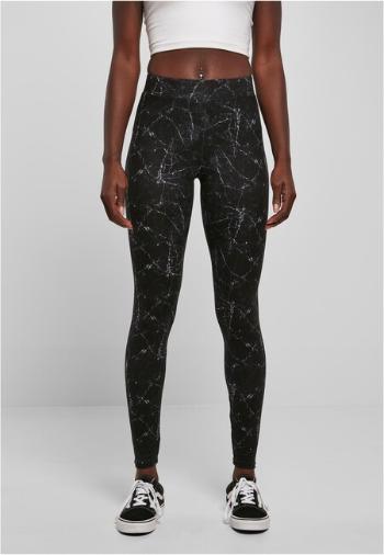 Urban Classics Ladies Soft AOP Leggings blackmarble - 5XL