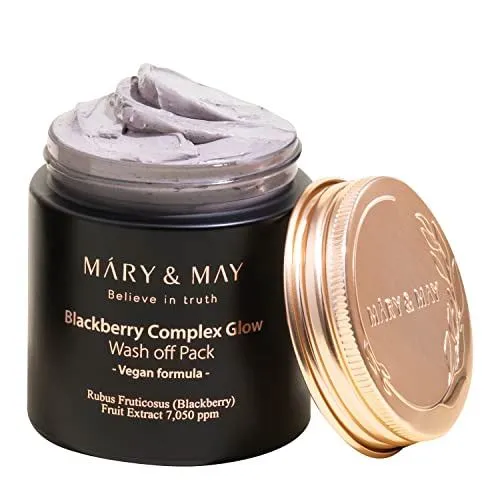 MARY & MAY Rozjasňující pleťová maska Blackberry Complex Glow (Wash Off Pack) 125 g