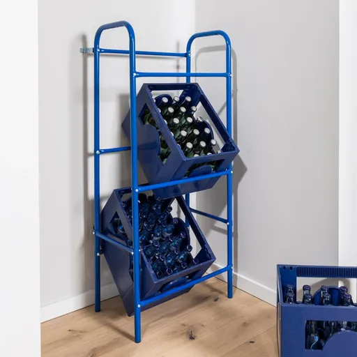 Haushalt international Stojan na přepravky na lahve, modrý