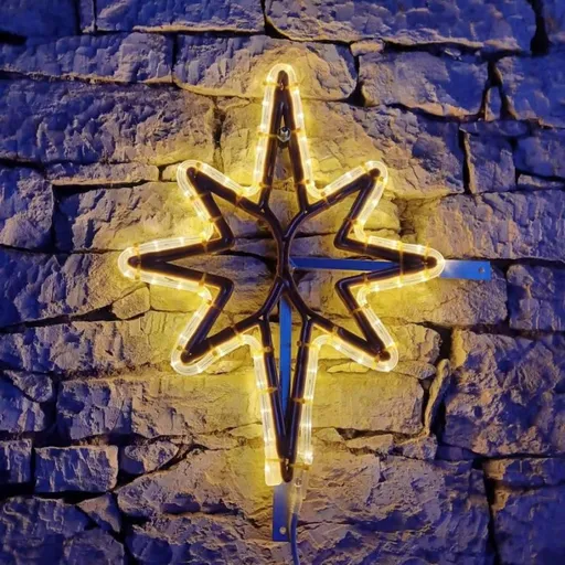 DecoLED LED světelná hvězda, závěsná 3D tisk, 61x79 cm, teple bílá