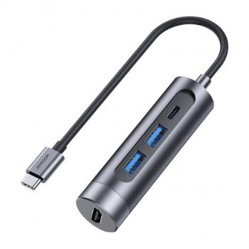 Joyroom 4in1 HUB adaptér 2x USB 3.0 / USB-C 100W / HDMI 4K, sivý (S-H113)